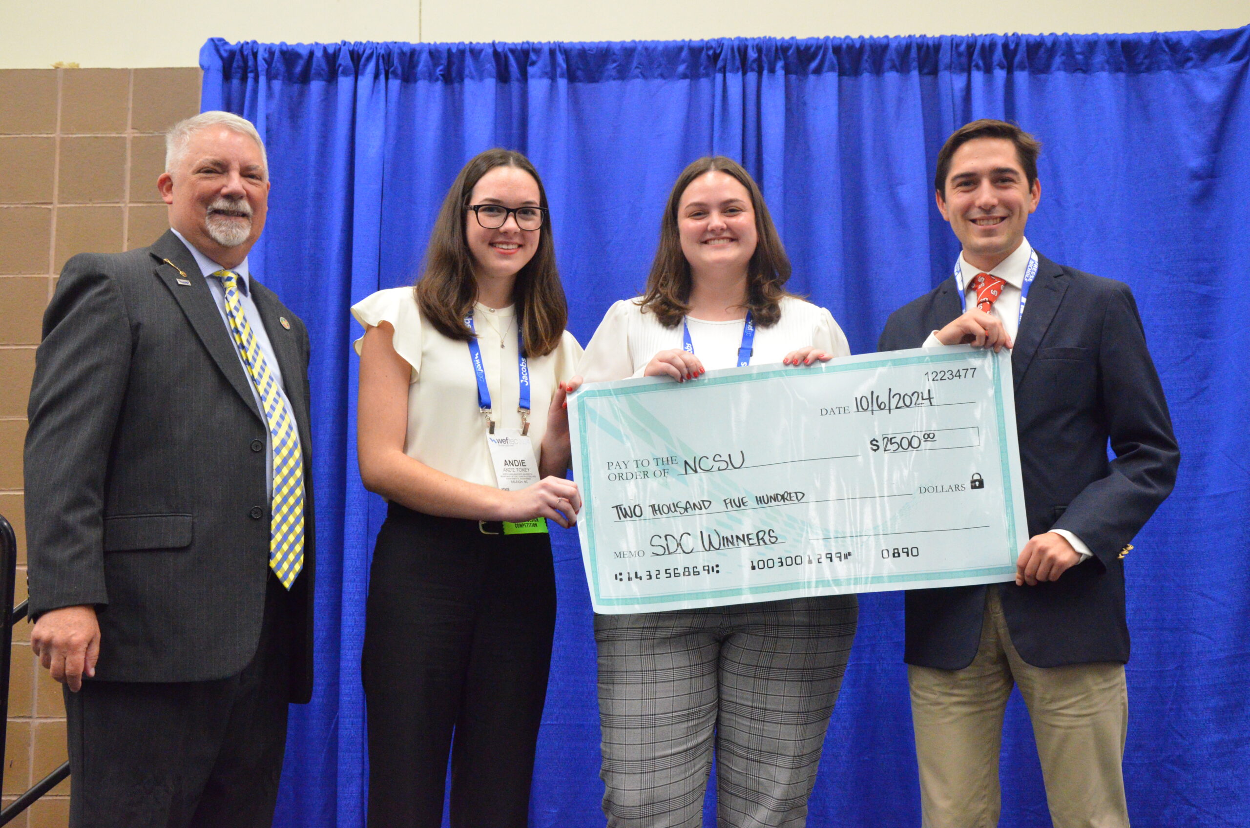 Winning Student Design Team, Andie Toney, David Broud and Shannon Roock, with faculty adviser